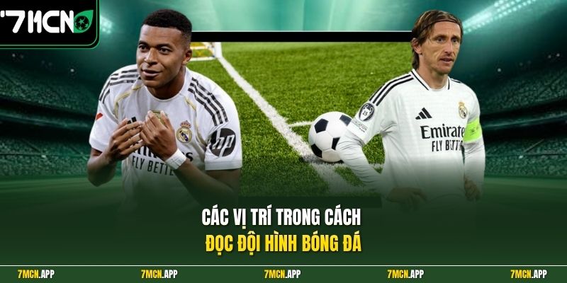 Các vị trí trong cách đọc đội hình bóng đá
